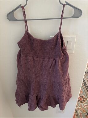 Zara Mauve Crinkle Spaghetti Strap Dress